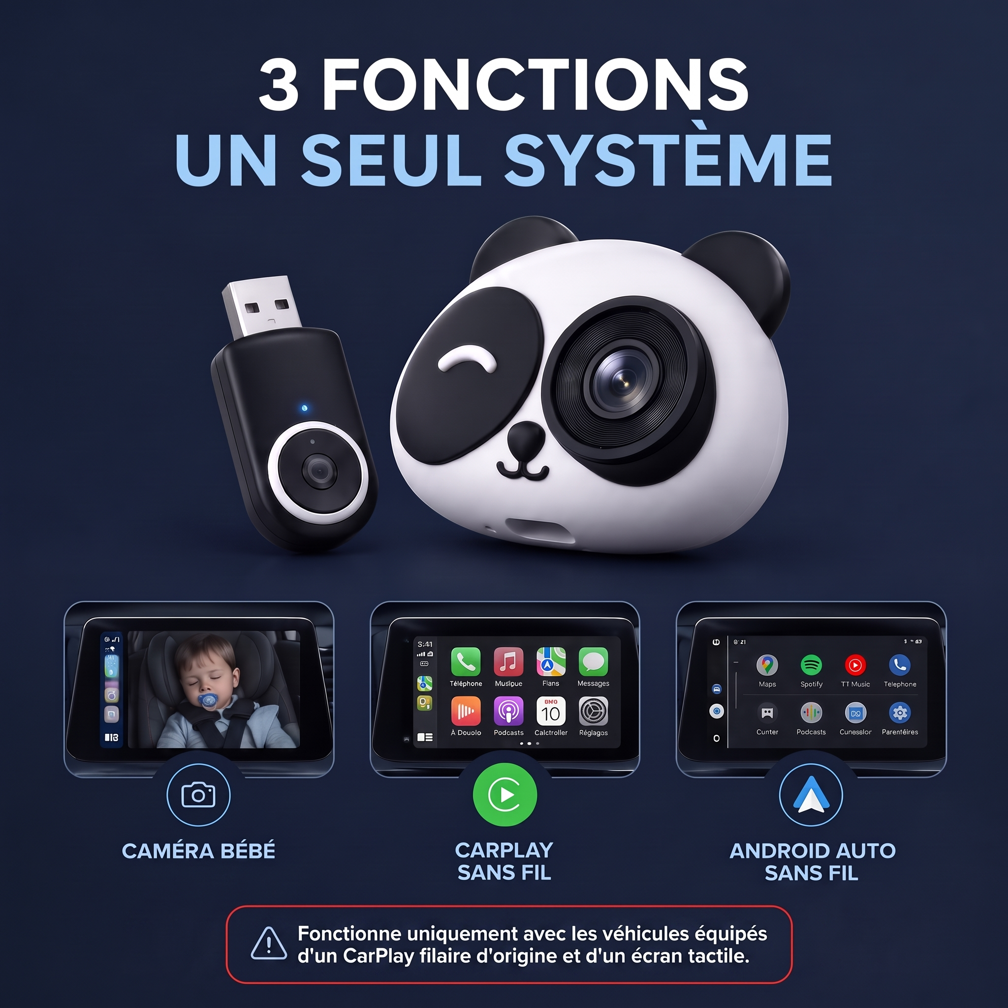 Wireless CarPlay Baby Monitor Camera