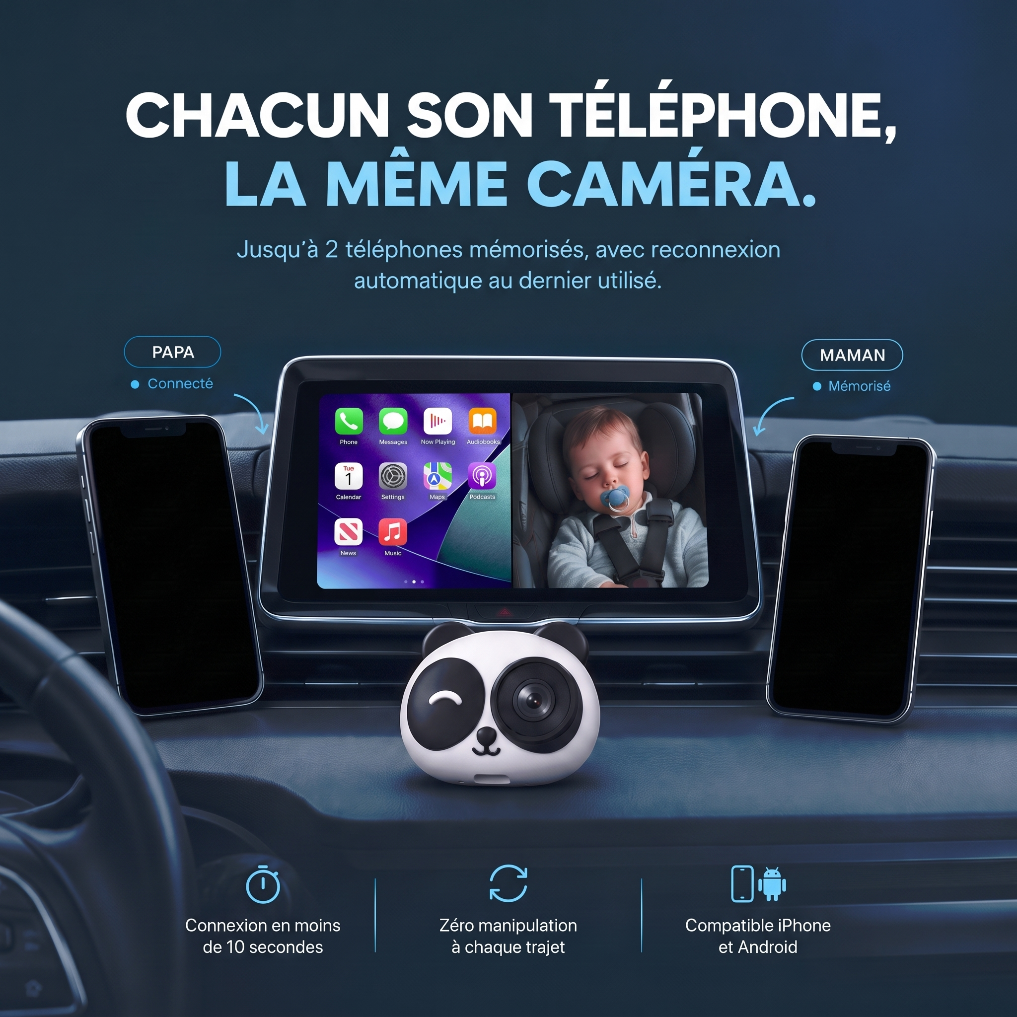 Wireless CarPlay Baby Monitor Camera